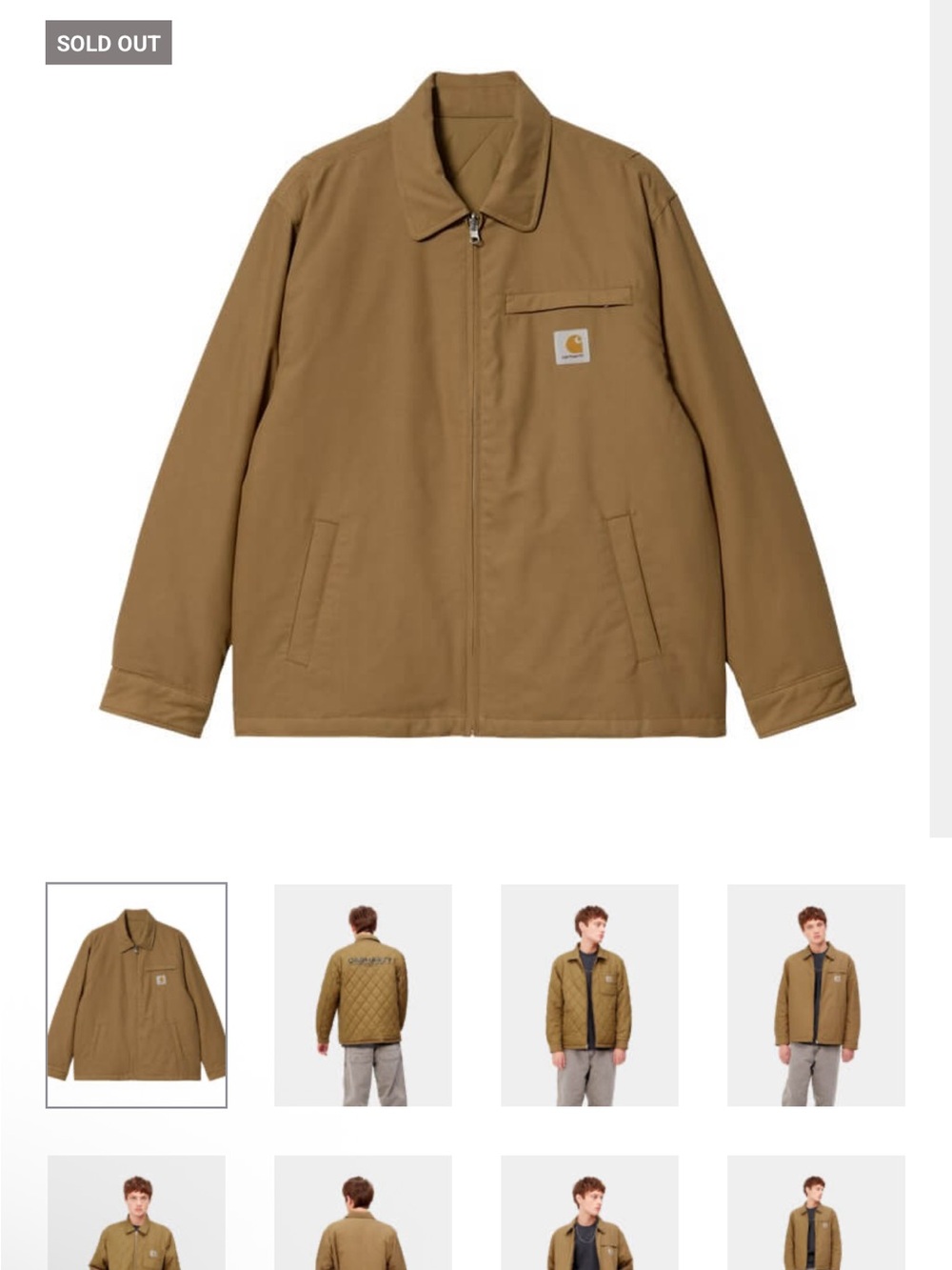 Carhartt Quilted Tan Diamond Puffer Jacket - Picture 4 of 6